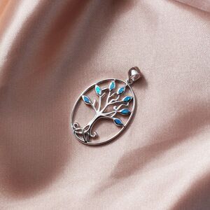 925 Sterling Silver FIRE OPAL NECKLACE, Opal Tree Pendant Necklace